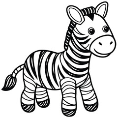 Cartoon zebra illustration isolated on white background