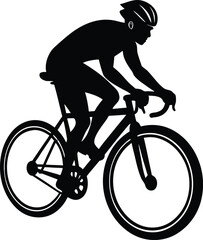 Obraz premium Dynamic silhouette of a cyclist in motion showcasing the freedom and energy of cycling as a sport and lifestyle silhouette
