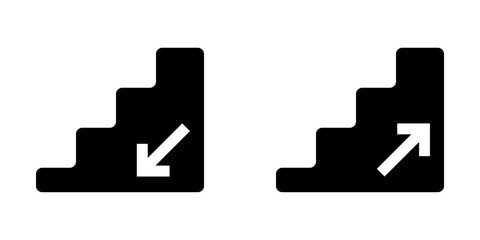 Stairs up and down pictogram. stairs sign illustration. stairs icon.