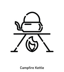Campfire Kettle Icon – Hanging Pot for Outdoor Boiling and Cooking
