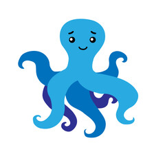 Octopus vector icon. Cute sea animals illustration sign. sea animals symbol. Sea life logo. Octopus web icon.