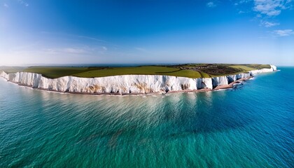 Fototapeta premium the pristine white cliffs of dover rising against the vibrant blue english channel