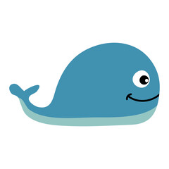 Cute whale vector icon. Cute sea animals illustration sign. sea animals symbol. Sea life logo. whale web icon.