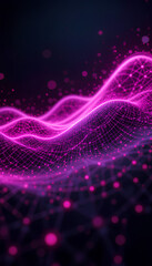 Fototapeta premium AI-Inspired Magenta Data Background with Futuristic Grid