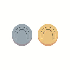 Black line Magnet icon isolated on white back Vector