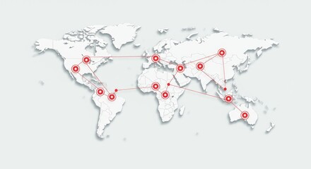 Global network connections worldwide map visualization illustration