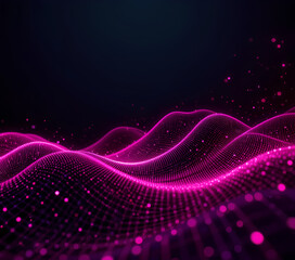 Fototapeta premium High-Tech Magenta AI Data Background with Light Nodes