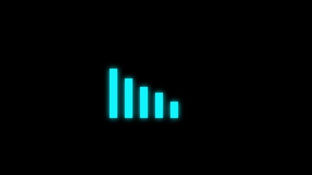 Abstract glowing animated graph icon designed business or finance concept icon animation video. Finance, Business Info graphic animation, Bar graph. Business loss graph show chart. 4k motion video.