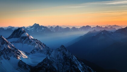 digital mountain range at dawn