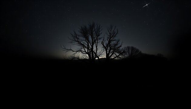 Bare tree under a starry sky