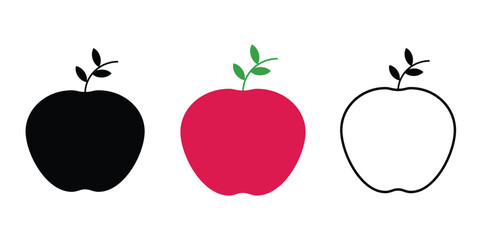 Apple icon set. vector illustration