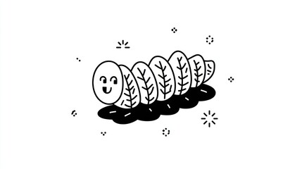 Fototapeta premium Cute cartoon caterpillar