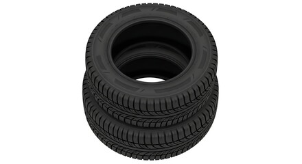 Stack of Car Tires – Vector Top View Illustration