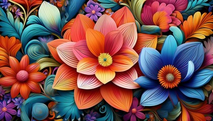 intricate repeating floral design in vibrant hues design element repeat blossom