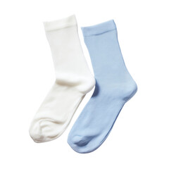 Two soft colored socks together isolated on white background