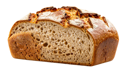 freshly baked crust crunch brown bread isolated on transparent background PNG file