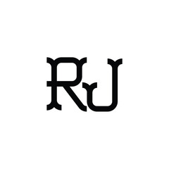 RJ monogram logo design letter text name symbol monochrome logotype alphabet character simple logo