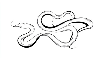 A stylized snake, elegant and flowing