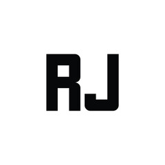 RJ monogram logo design letter text name symbol monochrome logotype alphabet character simple logo