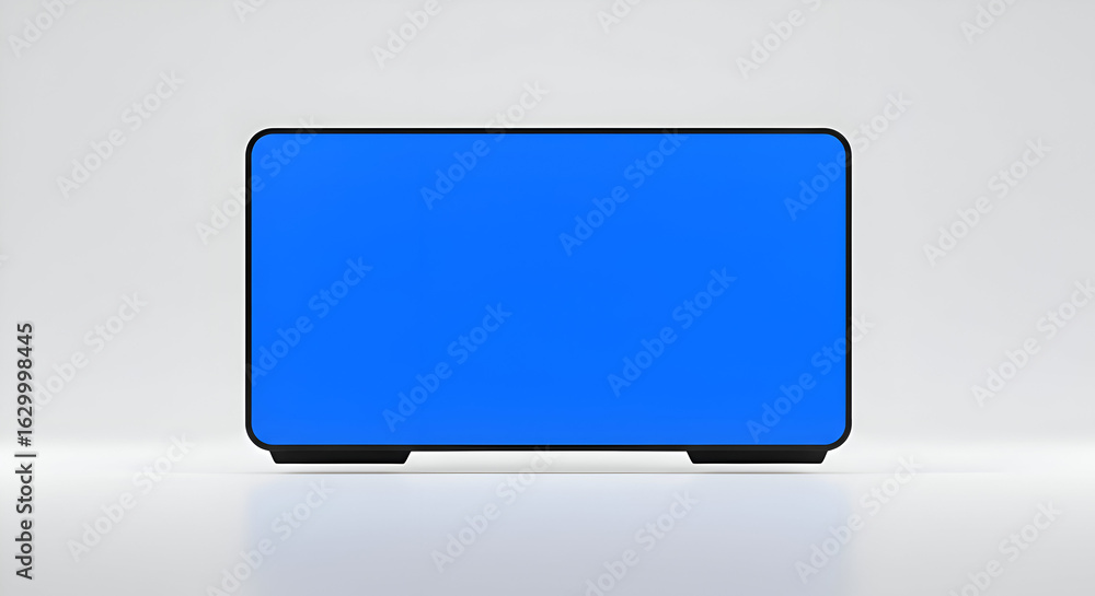 Poster flat, modern, empty display screen product mockup with minimalist design. device rests on a neutral 