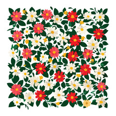 Obraz premium floral pattern isolated in White Background, floral pattern vector, Flat lay vector illustration