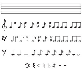 Musical pages and note vector element set