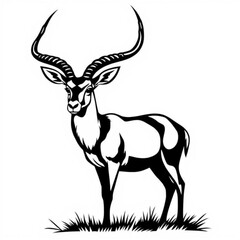 Black Antelope Animal Icon