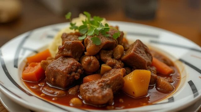  Oxtail Stew served authentically on a plate
