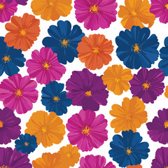 flower pattern isolated in White Background, flower pattern vector, Flat lay vector illustration