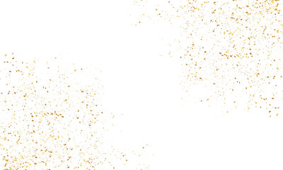 Gold Foil Glitter Texture Overlay Transparent PNG Background for Luxury Designs. Festive background gold glitter and confetti for celebration with glittering dust element. Wedding, vip cover template.