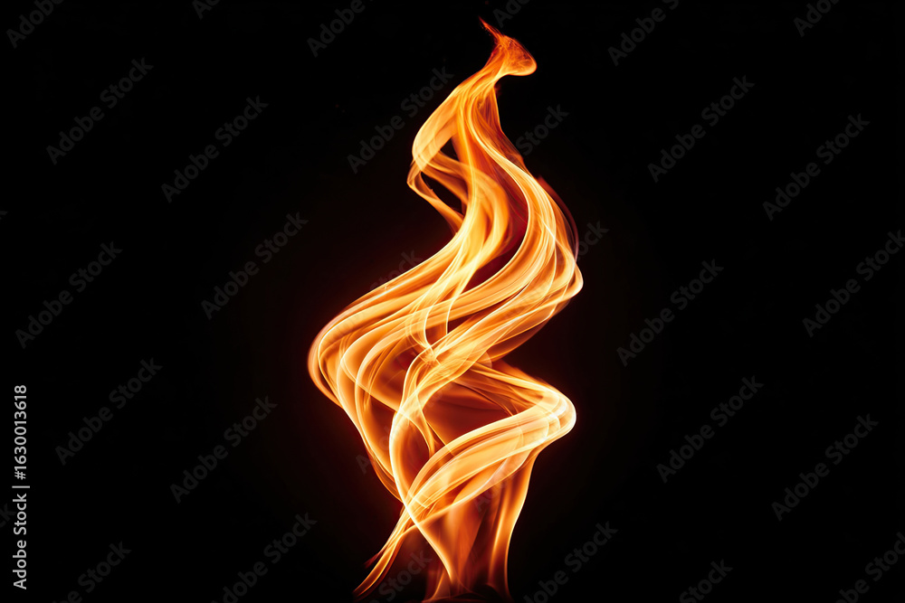 Poster dance of flames creating captivating patterns against a dark backdrop