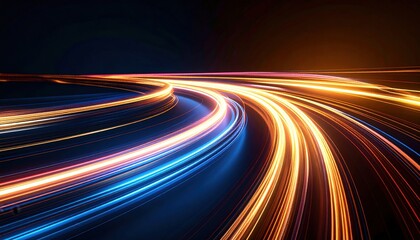 Abstract City Night Lights Trails