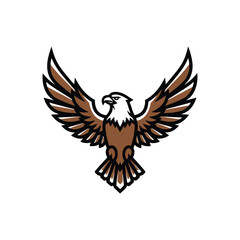 Stylized Eagle with Wings Spread in Flight.