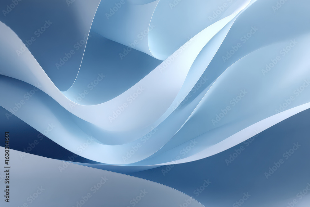Poster fluid azure fabric: abstract and ethereal, this photo showcases a dynamic display of flowing fabric 