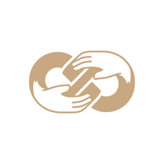 Intertwined Hands Symbol of Unity and Connection.