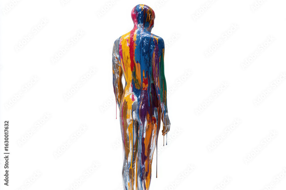 Aufkleber artistic human form: a vibrant and expressive display of art, where a human form becomes a canvas fo