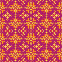 Vibrant starburst in geometric tribe pattern. This pattern is perfect for applications in fashion, home decor, and graphic design, marrying contemporary style with energetic aesthetics.