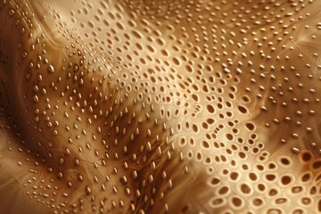 Shimmering bronze textured fabric with intricate patterns