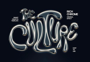 Silver Chrome Text Effect Mockup