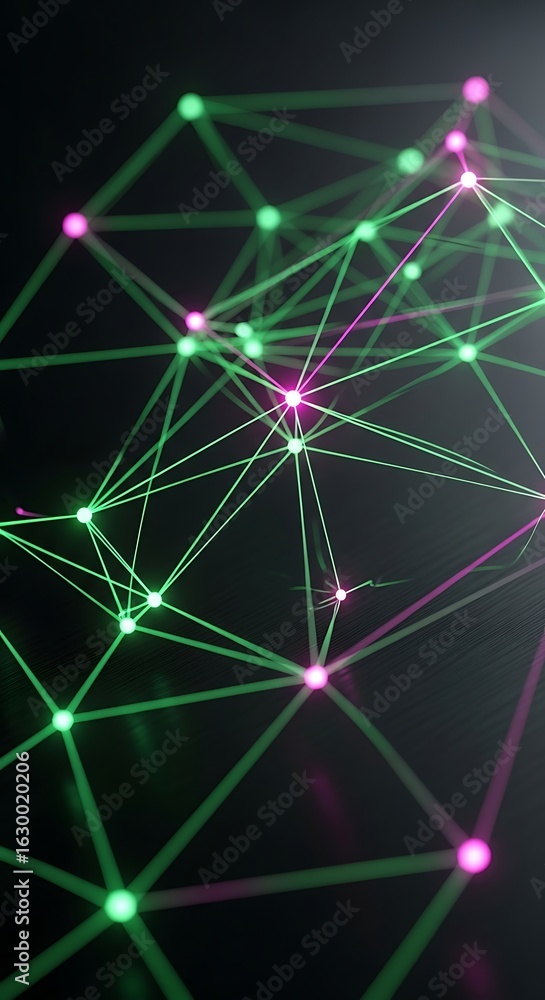 Aufkleber abstract futuristic network structure with glowing connections and nodes