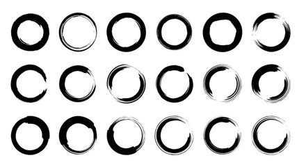 Abstract Oval Shape Outlines Arranged on Transparent Background