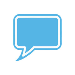 Fototapeta premium Light Blue Speech Bubble with White Outline.