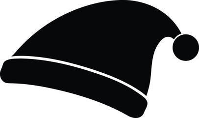 santa hat silhouette vector icon