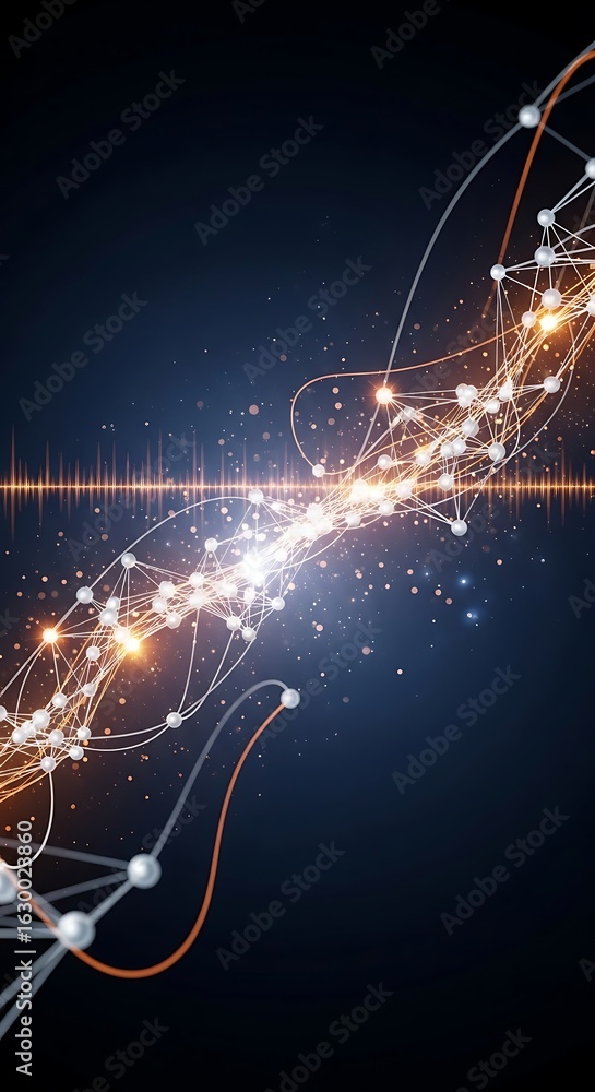Poster abstract network connections illuminating the digital universe and data streams in motion