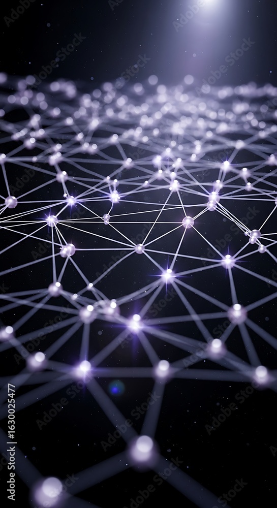 Poster abstract futuristic network structure representing global connectivity and data flow
