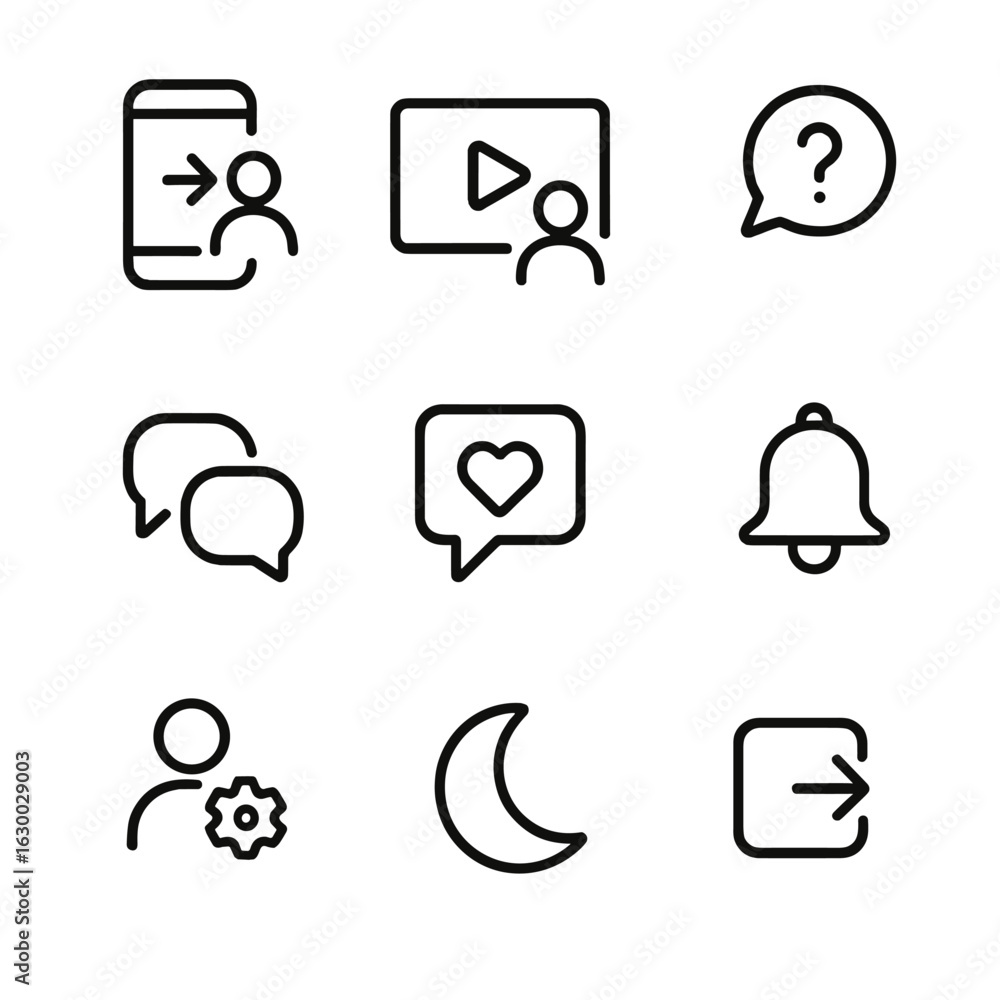 Aufkleber user experience icons. outline icon set of жбtoken user experience: onboarding, tutorial, faq, suppo