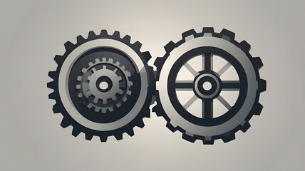 Industrial mechanism with interlocking cogs. A visual metaphor for business process, collaboration, and system integration.