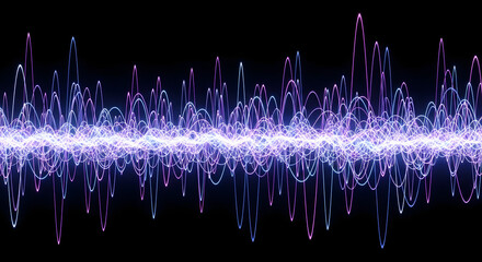 Dynamic sound wave visualization abstract art digital media dark background creative viewpoint audio representation