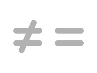 Obraz premium equal and unequal icon