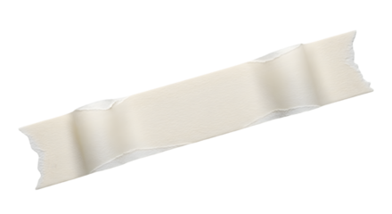 A long transparent tape strip placed straight on a white background